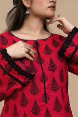 Ruby Flame – Stitched Printed Lawn 2 Piece