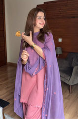 Blush Whisper – Embroidered Farshi Set