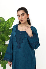 Ocean Veil – Stitched Chikankari Lawn 3 Piece