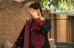 Obsidian Rose Embroidered 3PC