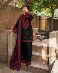 Obsidian Rose Embroidered 3PC