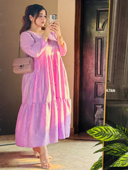 Moonlit Lilac – Embroidered Frock